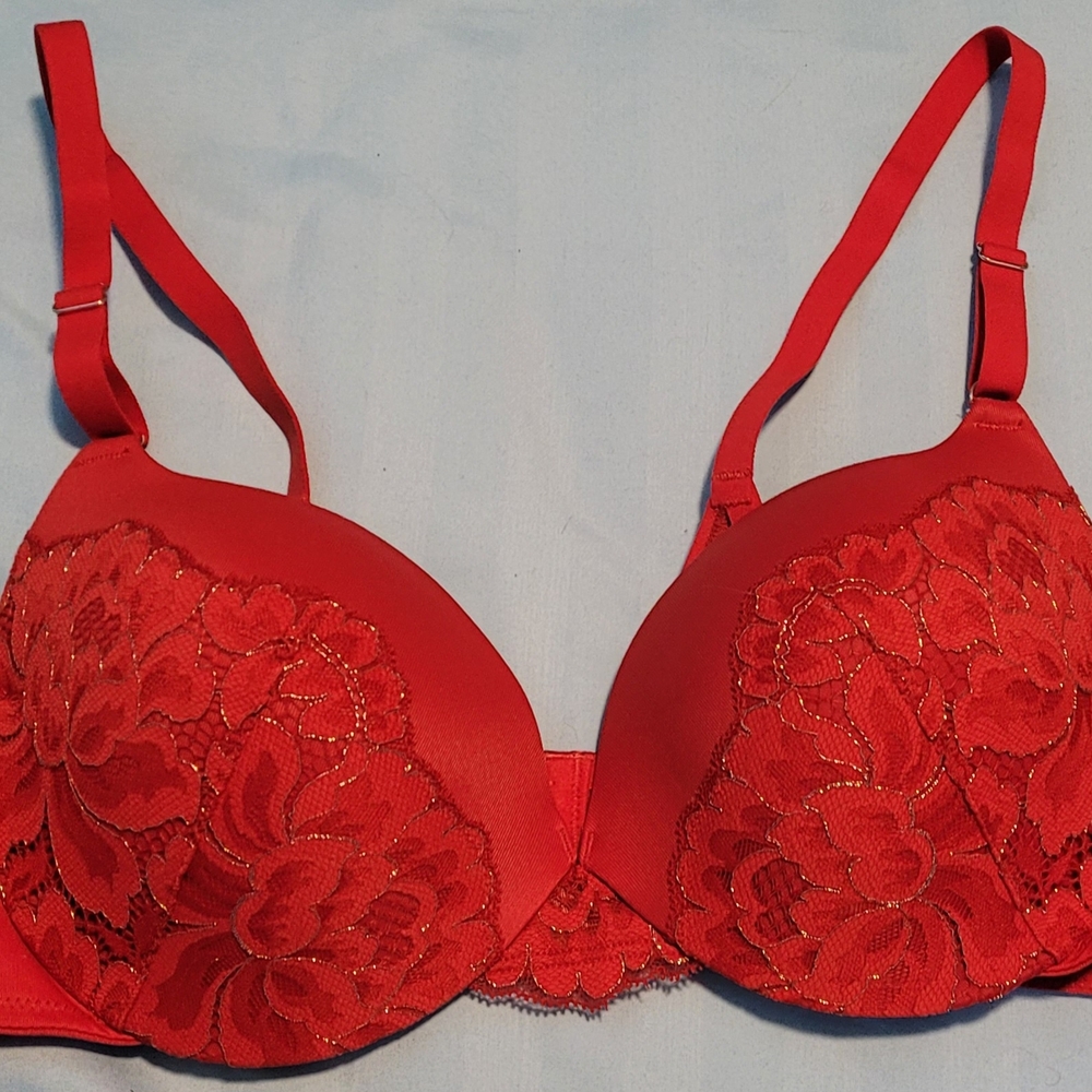 Maidenform Red Lace Push-Up Bra 38C